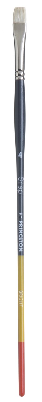 Princeton Snap! Natural Bristle Long Handle Brush-Bright Size 4